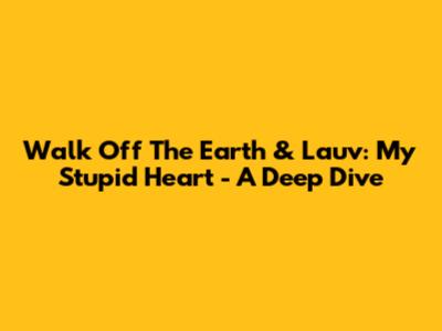 Walk Off The Earth & Lauv: My Stupid Heart - A Deep Dive