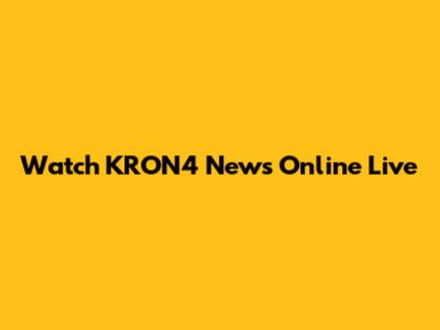 Watch KRON4 News Online Live