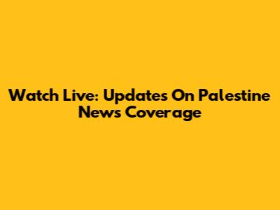 Watch Live: Updates On Palestine News Coverage