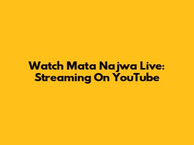 Watch Mata Najwa Live: Streaming On YouTube