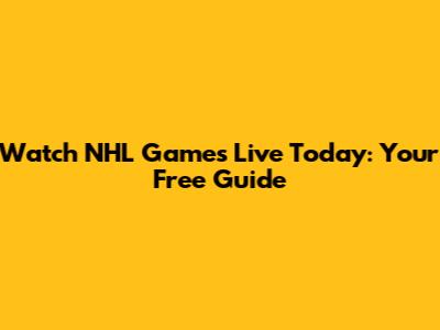Watch NHL Games Live Today: Your Free Guide