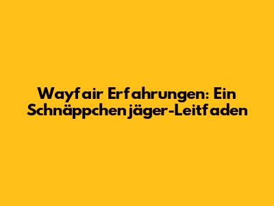 Wayfair Erfahrungen: Ein Schnäppchenjäger-Leitfaden