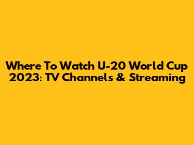 Where To Watch U-20 World Cup 2023: TV Channels & Streaming
