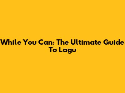 While You Can: The Ultimate Guide To Lagu
