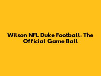 Wilson NFL Duke Football: The Official Game Ball