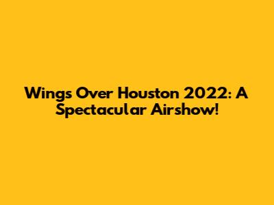 Wings Over Houston 2022: A Spectacular Airshow!