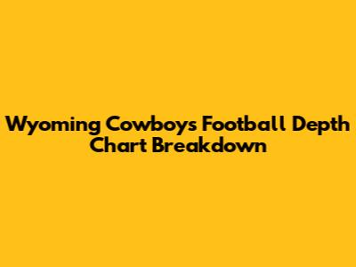 Wyoming Cowboys Football Depth Chart Breakdown
