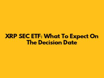 XRP SEC ETF: What To Expect On The Decision Date
