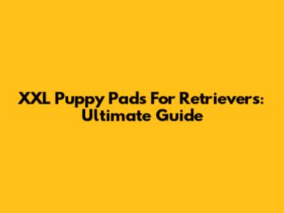 XXL Puppy Pads For Retrievers: Ultimate Guide