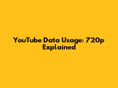 YouTube Data Usage: 720p Explained