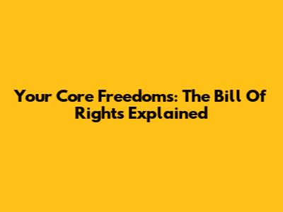 Your Core Freedoms: The Bill Of Rights Explained