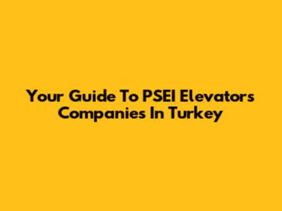 Your Guide To PSEI Elevators Companies In Turkey