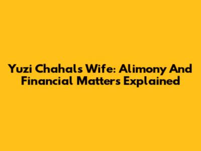 Yuzi Chahal's Wife: Alimony And Financial Matters Explained