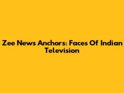 Zee News Anchors: Faces Of Indian Television