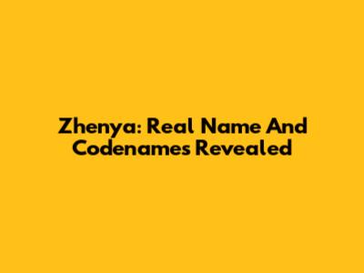 Zhenya: Real Name And Codenames Revealed