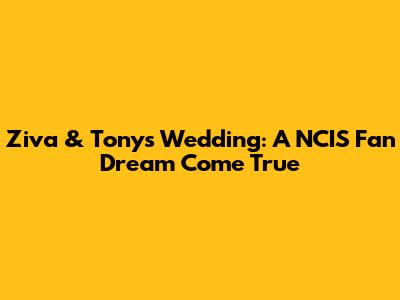 Ziva & Tony's Wedding: A NCIS Fan Dream Come True