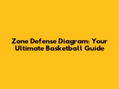 Zone Defense Diagram: Your Ultimate Basketball Guide